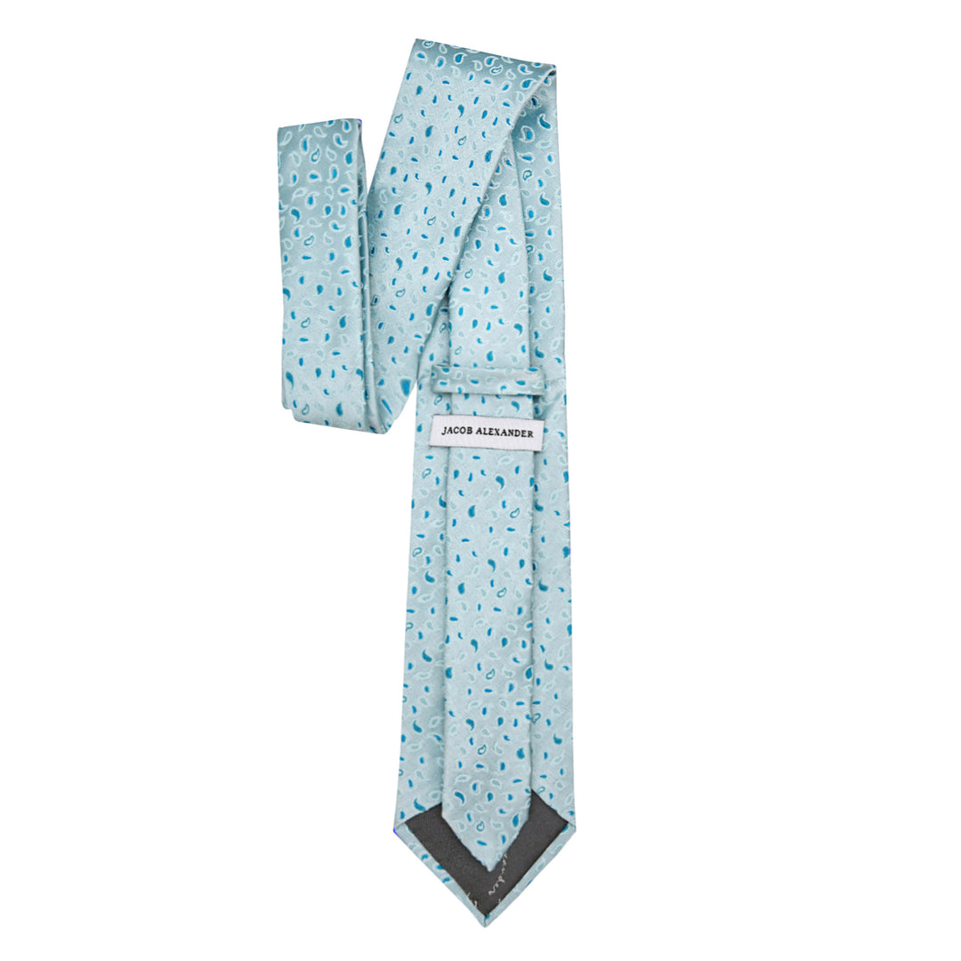 Paisley Tie - Silver Aqua
