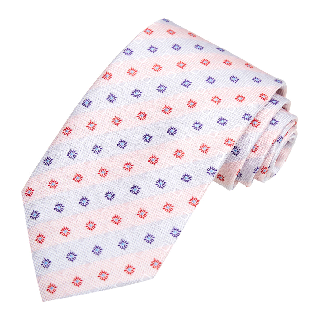 Square Deco Tie - Light Red Blue