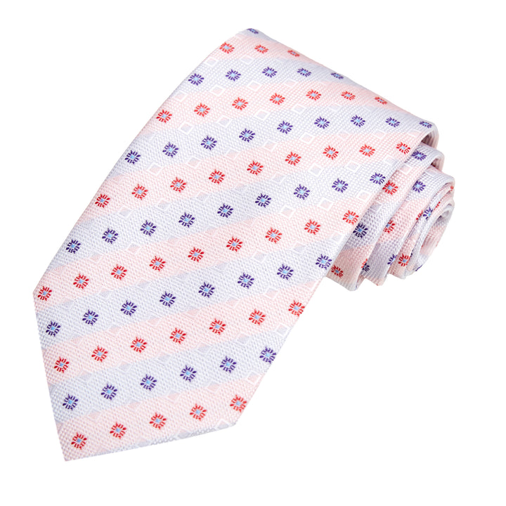 Square Deco Tie - Light Red Blue