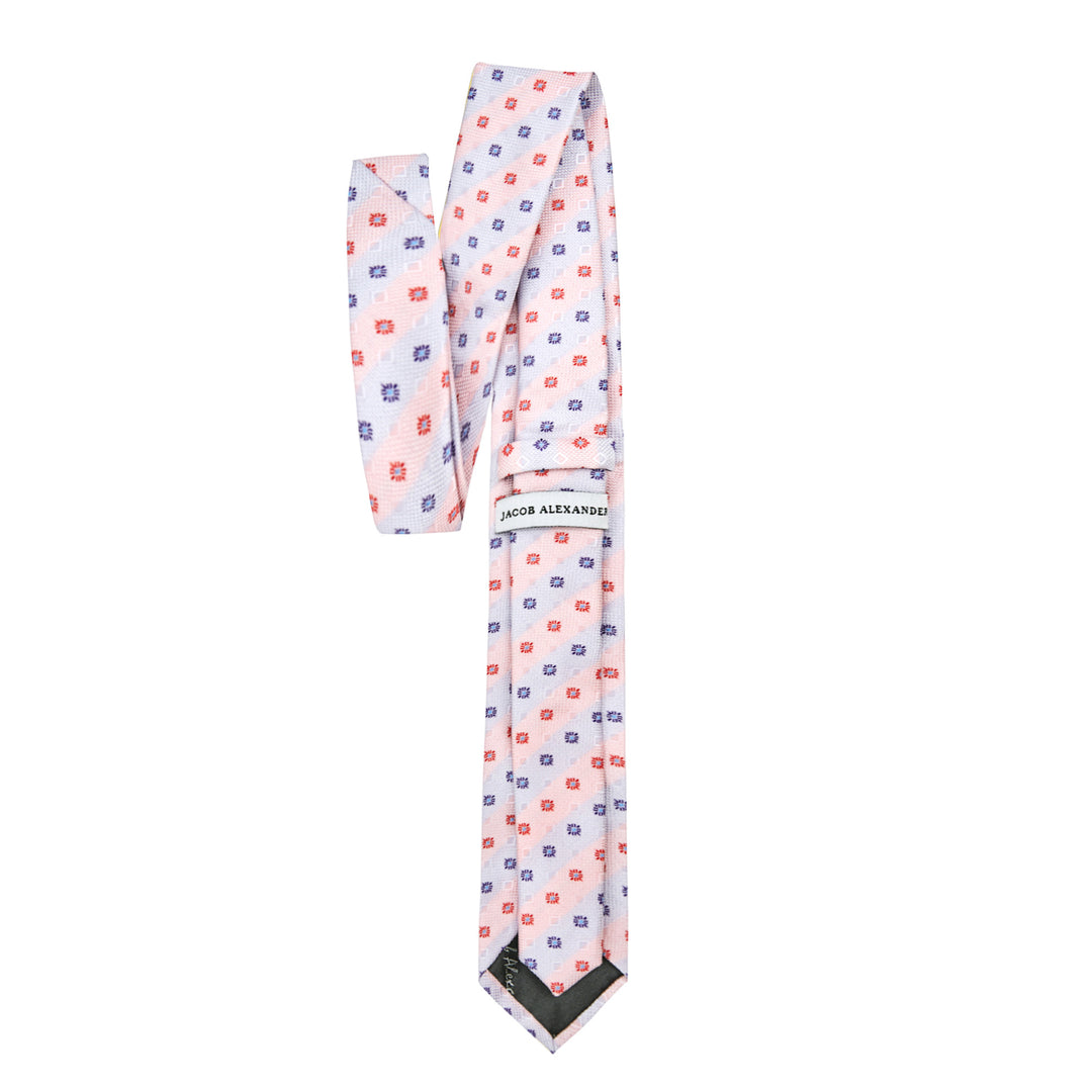 Square Deco Tie - Light Red Blue