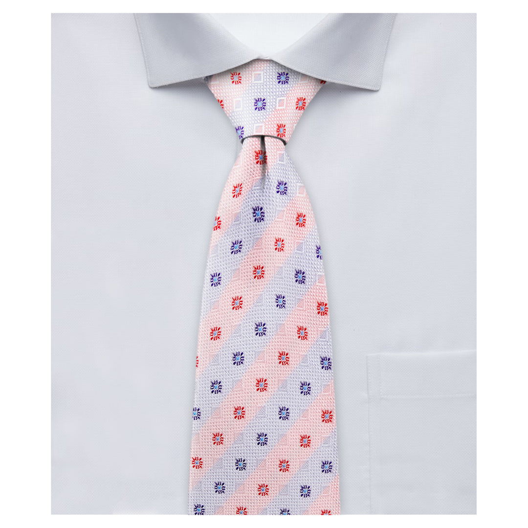 Square Deco Tie - Light Red Blue