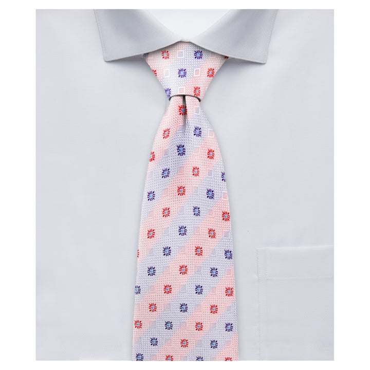 Square Deco Tie - Light Red Blue