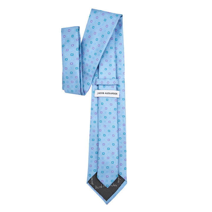 Square Deco Tie - Teal Light Blue