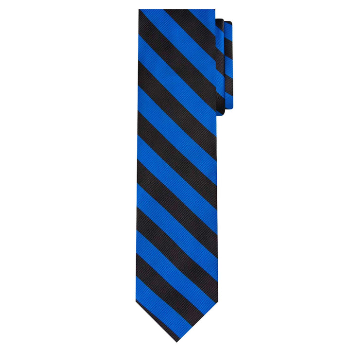 Woven Narrow-Striped Tie - Royal Black
