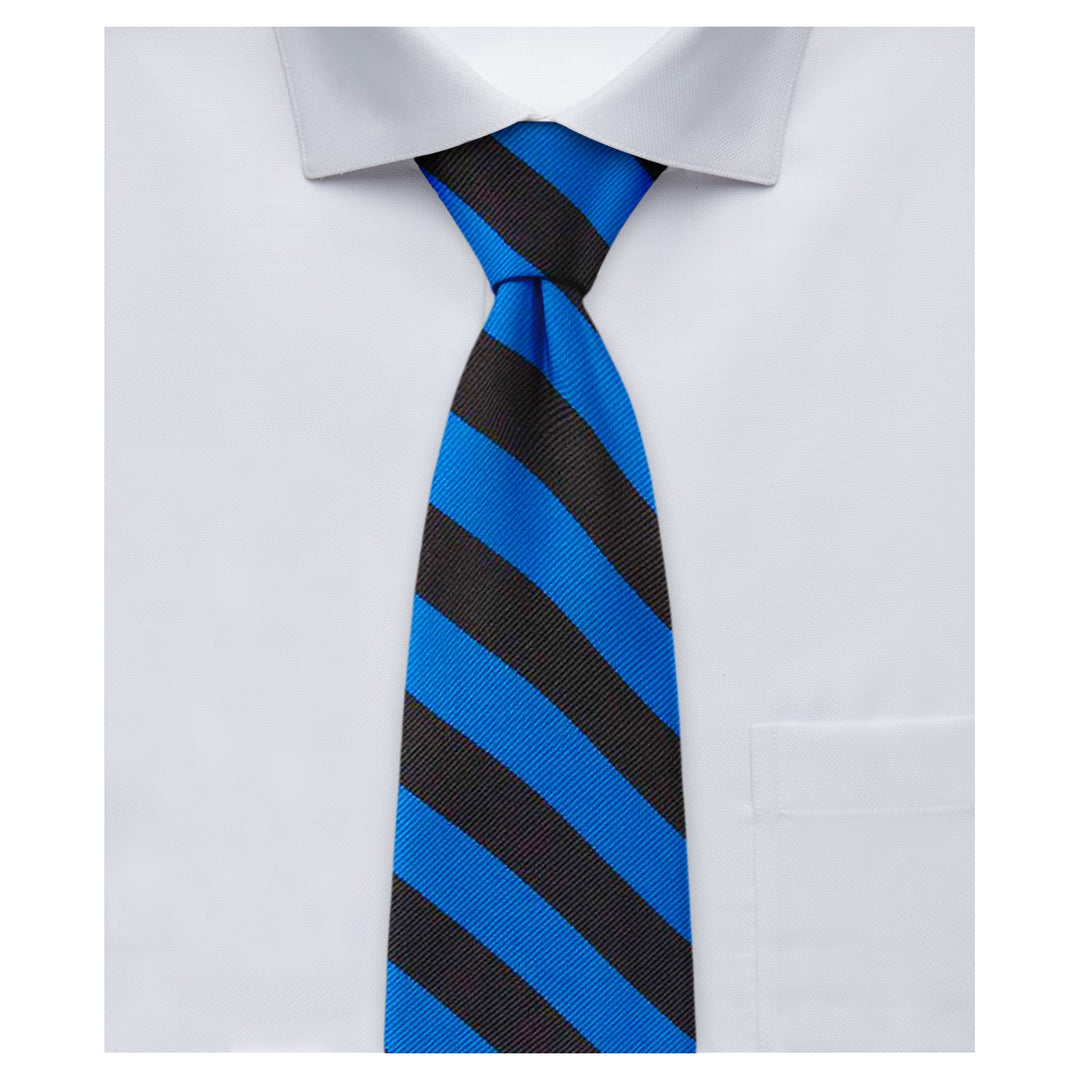 Woven Narrow-Striped Tie - Royal Black