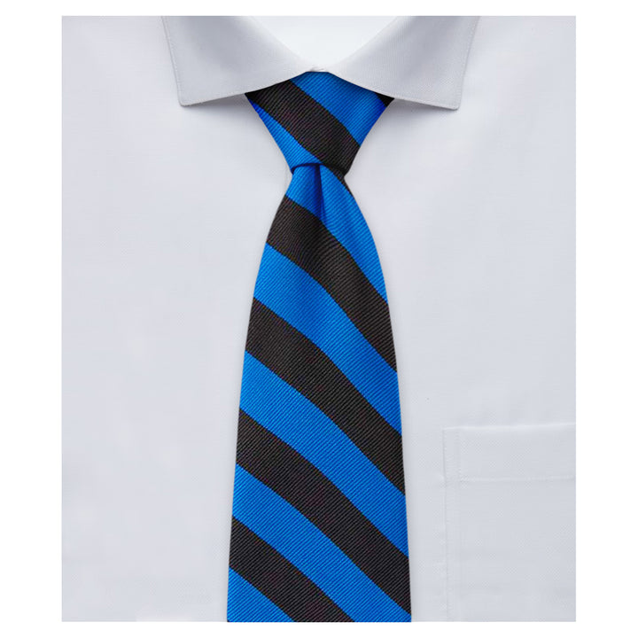 Woven Narrow-Striped Tie - Royal Black