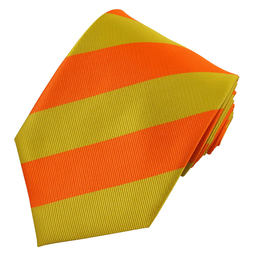 Wide-Striped Tie - Gold Orange