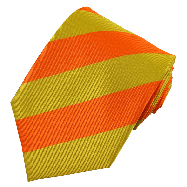 Wide-Striped Tie - Gold Orange