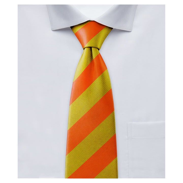 Wide-Striped Tie - Gold Orange