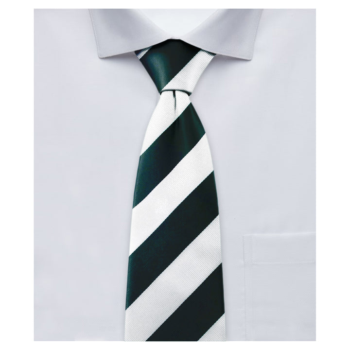 Wide-Striped Tie - Hunter White