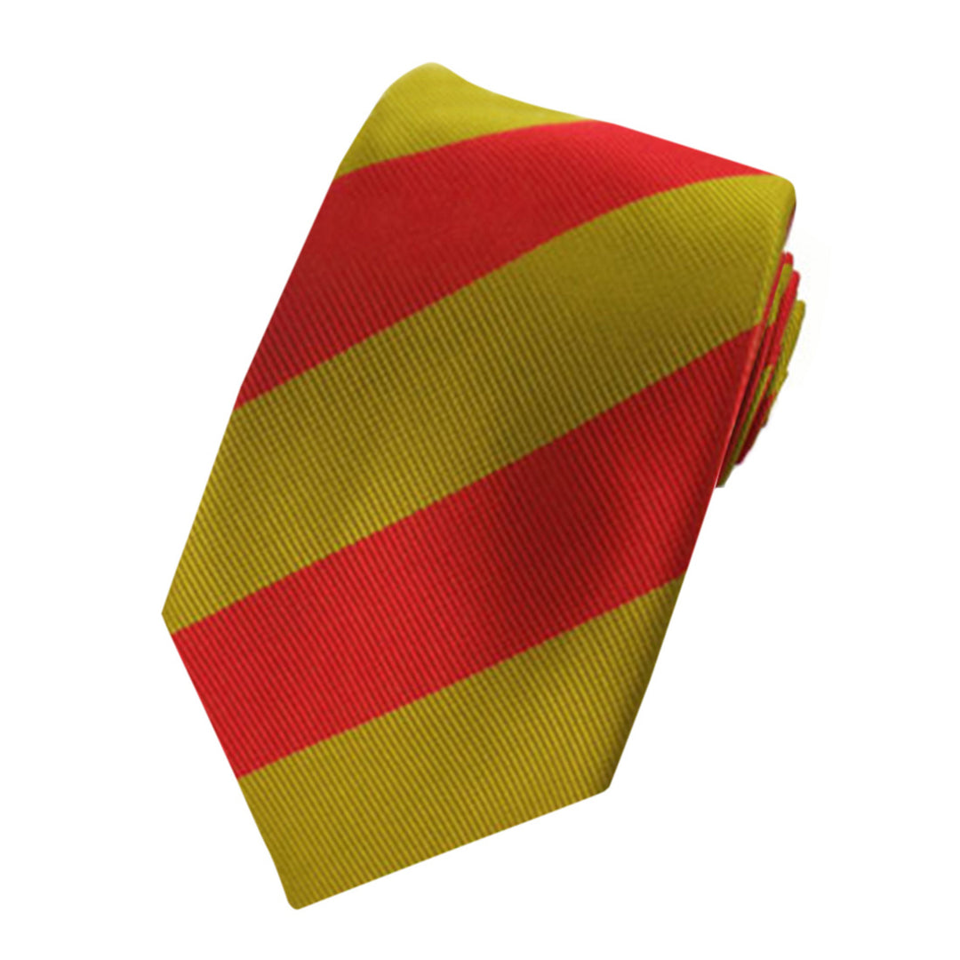 Kid's Prep Wide-Striped Tie - Gold Red