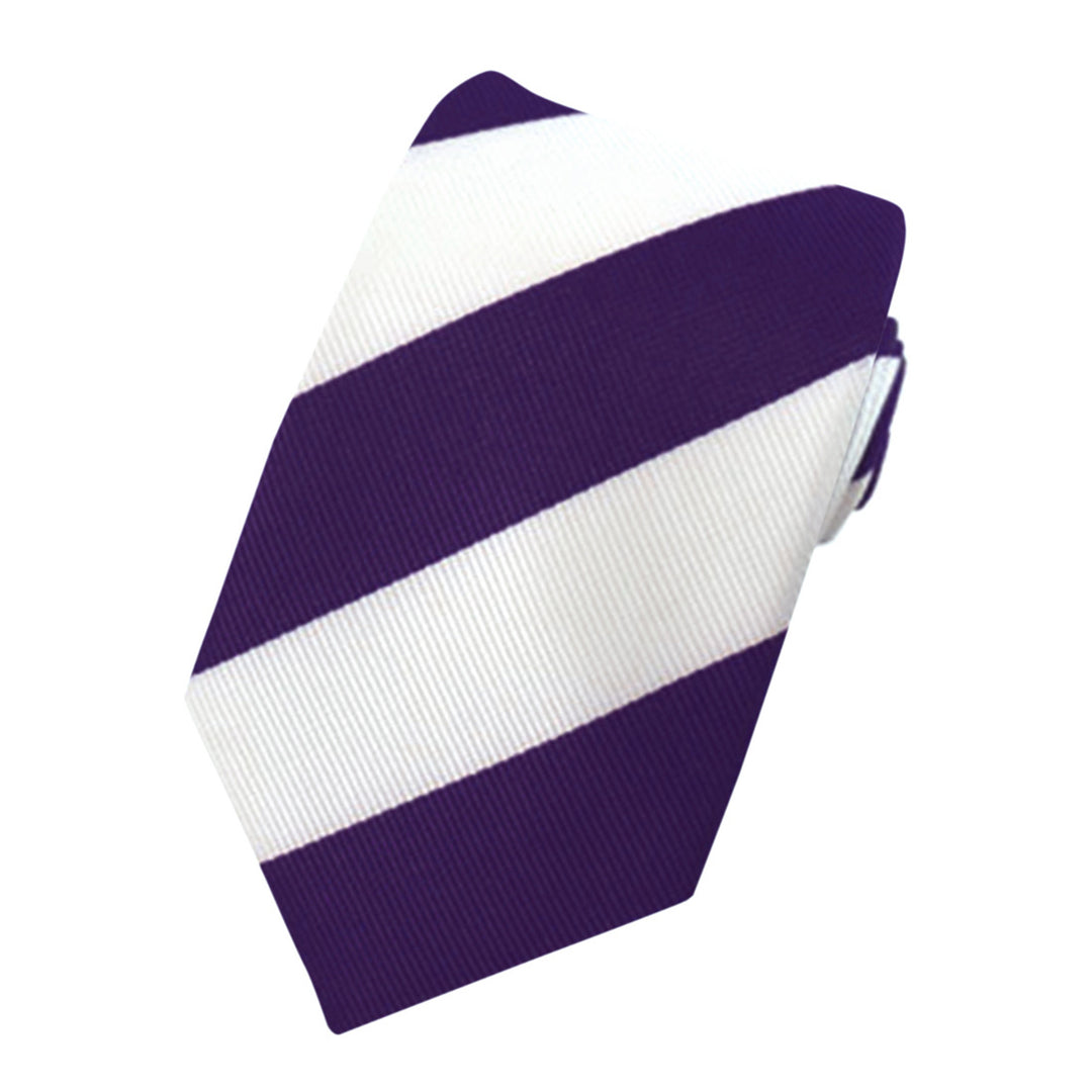 Kid's Prep Wide-Striped Tie - Purple White