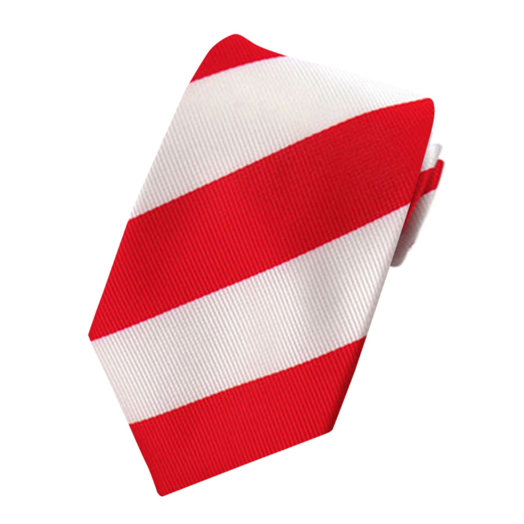 Kid's Prep Wide-Striped Tie - Red White