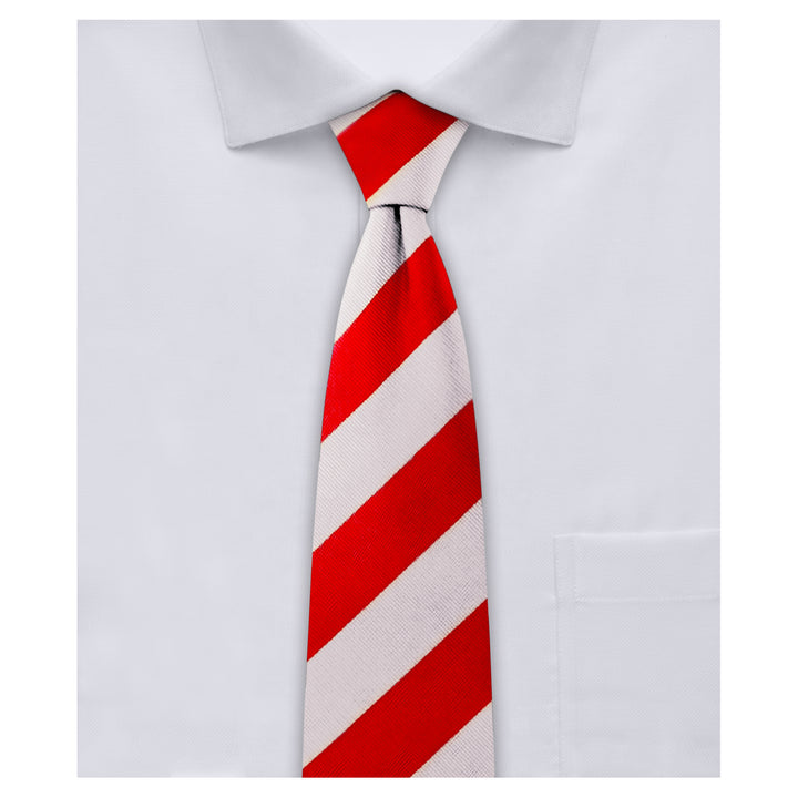 Kid's Prep Wide-Striped Tie - Red White