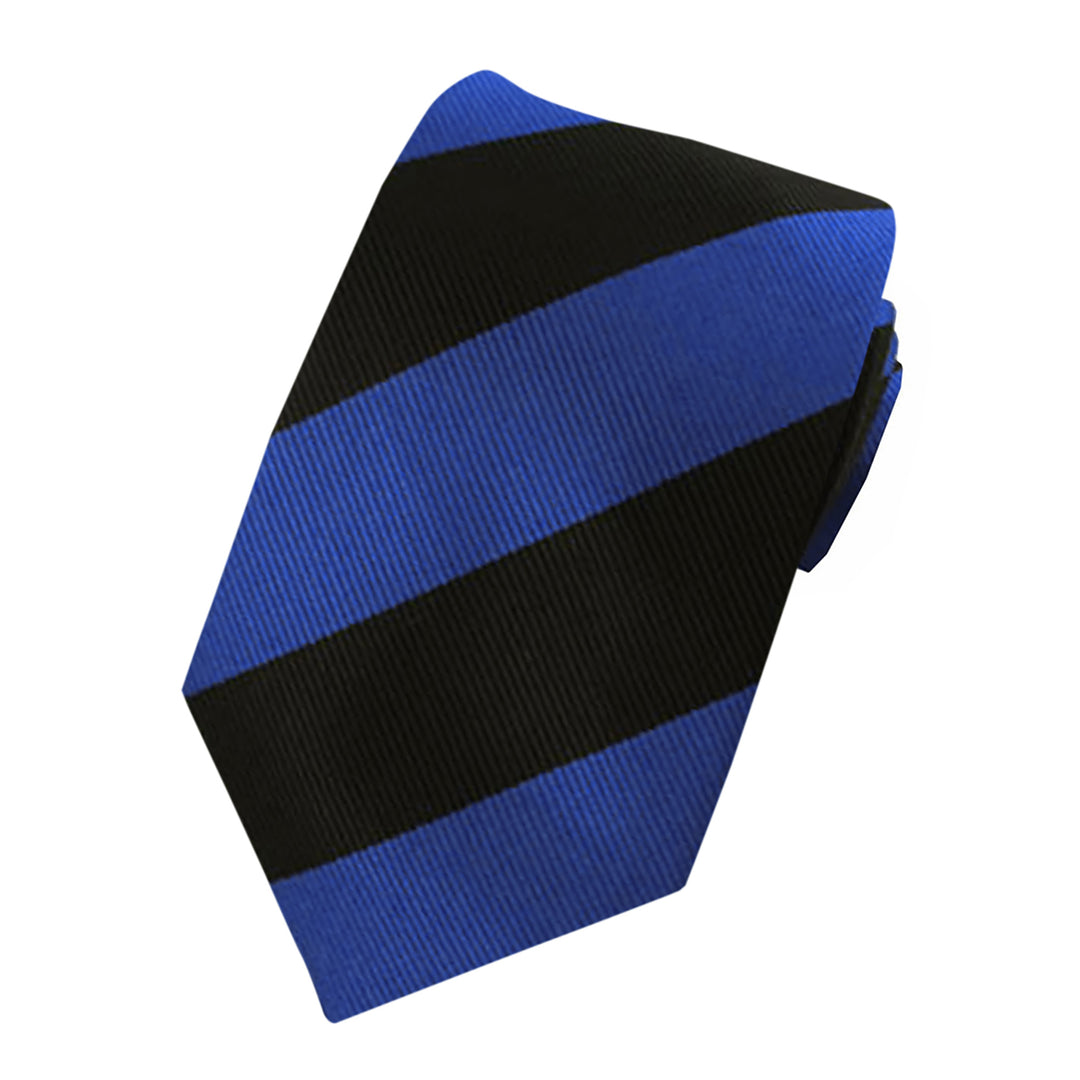 Kid's Prep Wide-Striped Tie - Royal Black