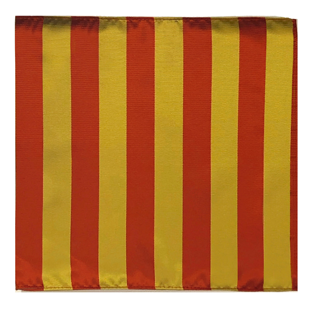 Wide-Striped Pocket Square - Gold Orange