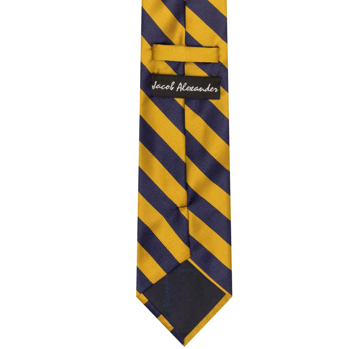Kid's Prep Narrow Stripes Tie - Gold Navy