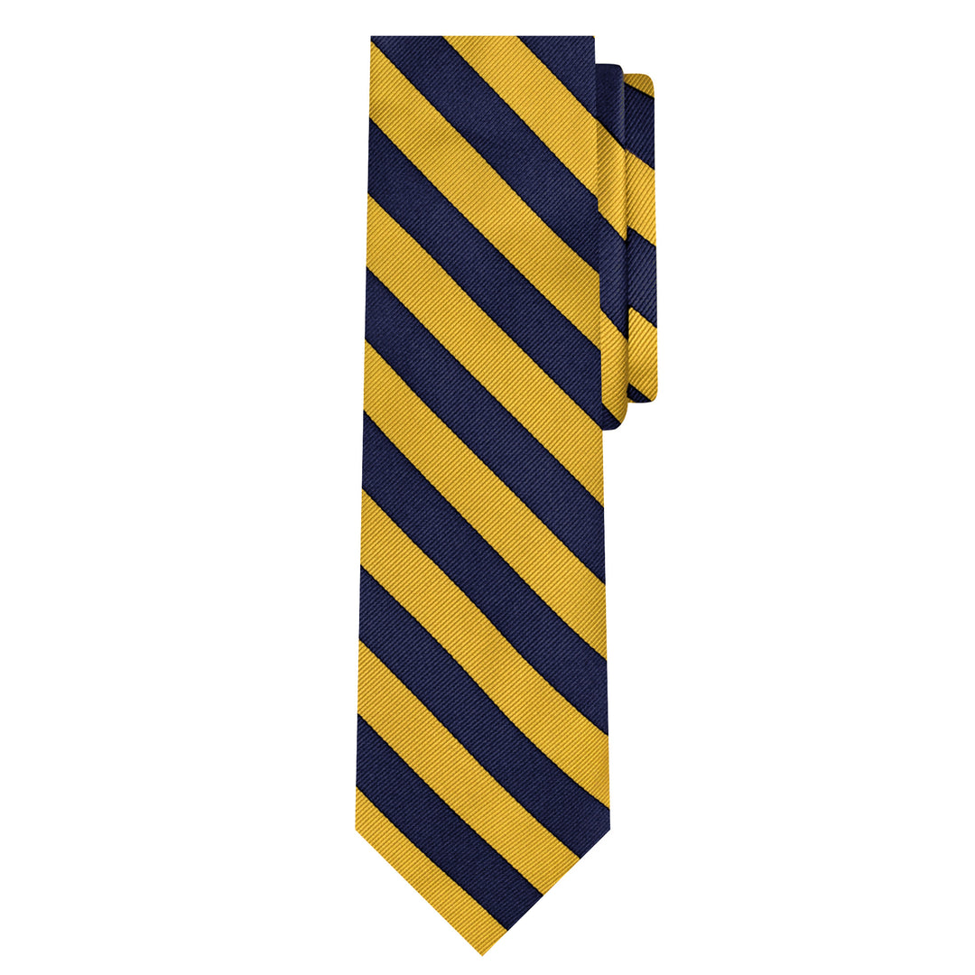 Kid's Prep Narrow Stripes Tie - Gold Navy