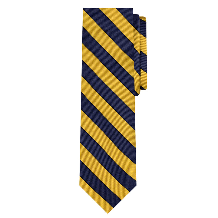 Kid's Prep Narrow Stripes Tie - Gold Navy