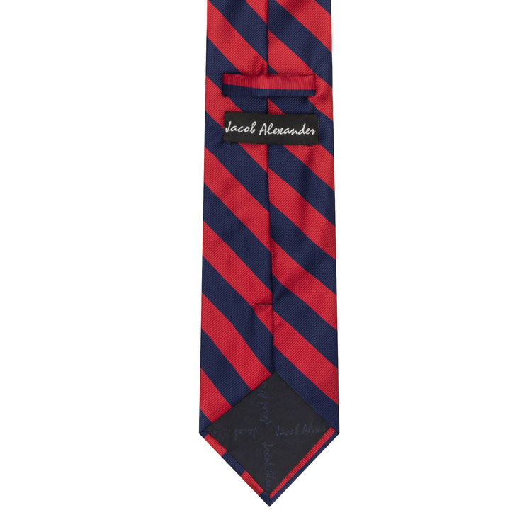 Kid's Prep Narrow Stripes Tie - Red Navy