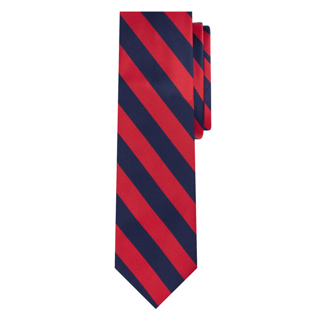 Kid's Prep Narrow Stripes Tie - Red Navy