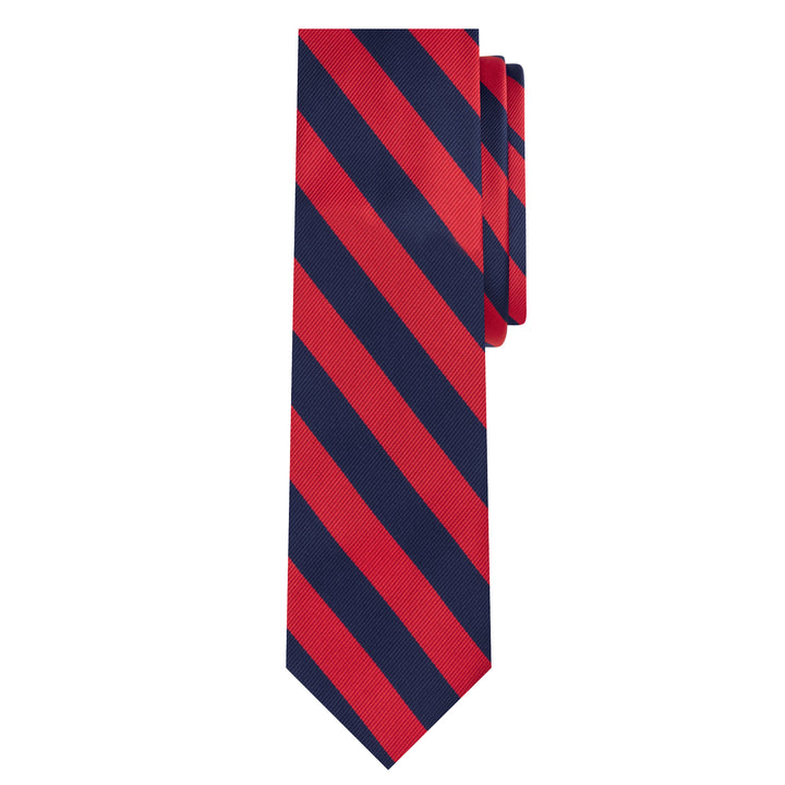 Kid's Prep Narrow Stripes Tie - Red Navy