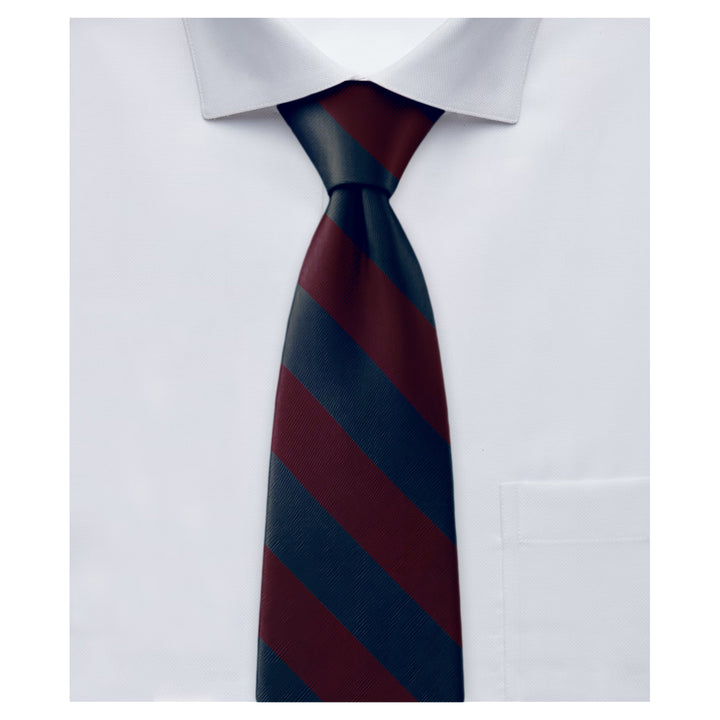 Silk Wide-Striped Tie - Burgundy Navy
