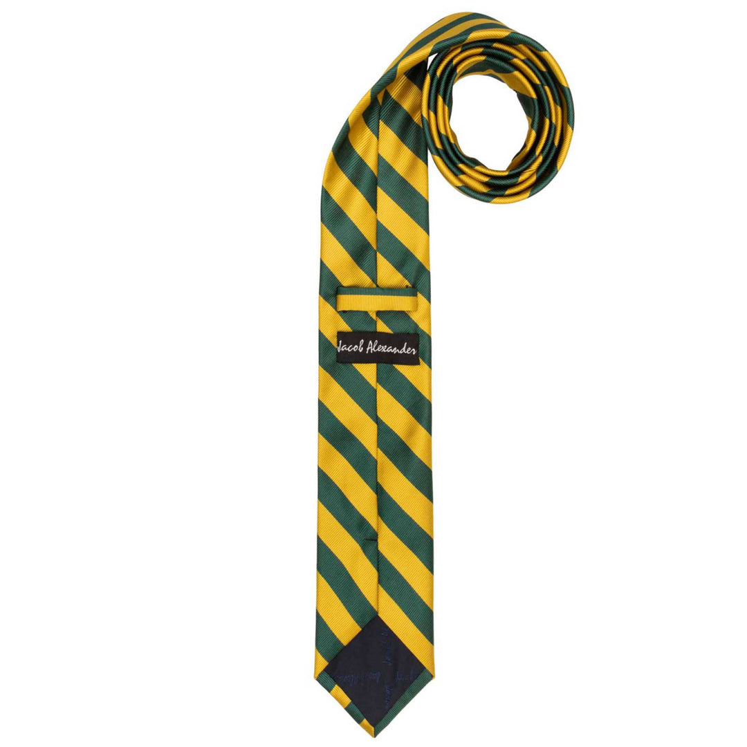 Woven Narrow-Striped Slim Tie - Green Gold