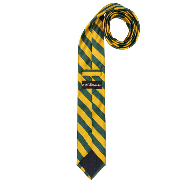 Woven Narrow-Striped Slim Tie - Green Gold