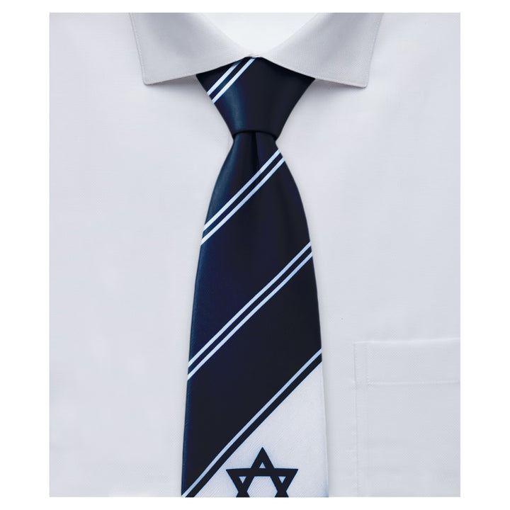 Israel Flag Star of David Tie - Navy