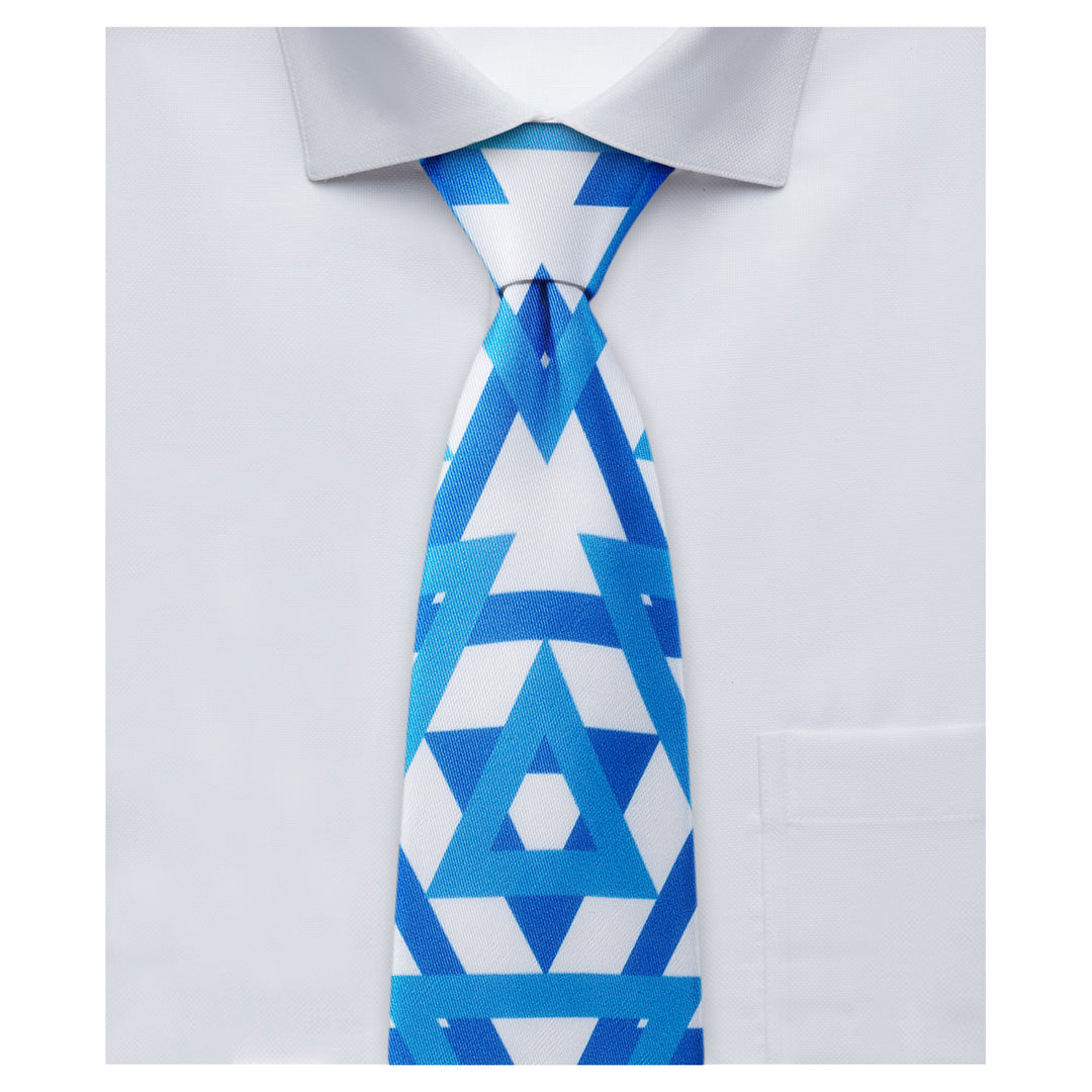 Israel Flag Star of David Tie - Light Blue