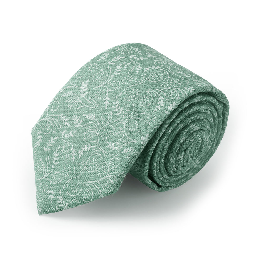 Floral Tie - Dusty Sage