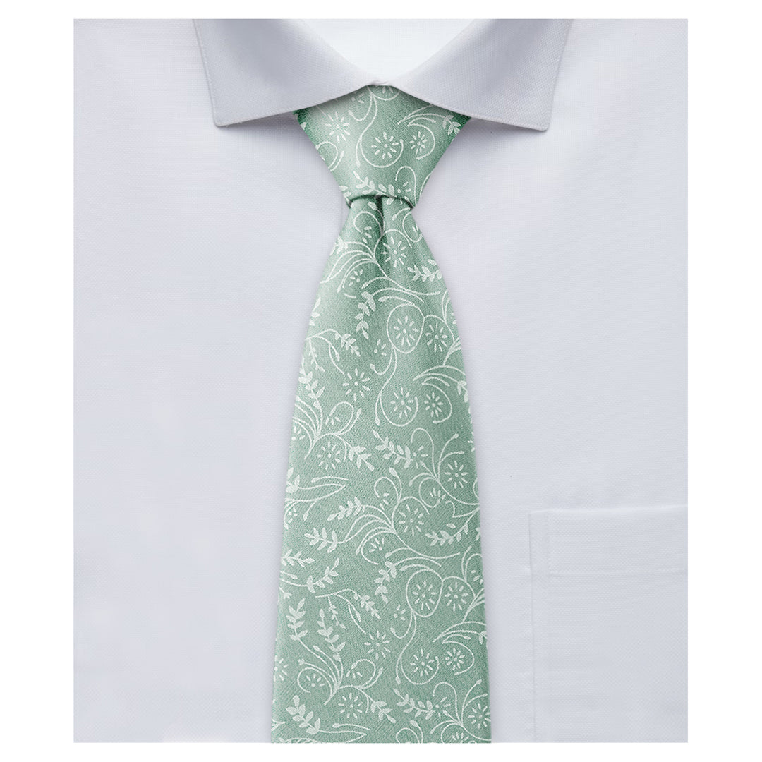 Wedding Kids' Floral 14" Zipper Tie - Dusty Sage