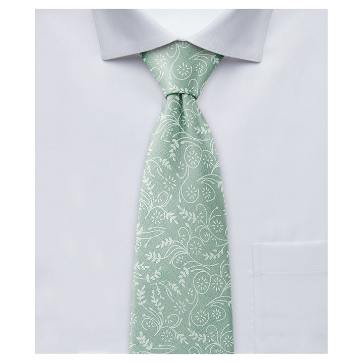 Floral Extra Long Tie - Dusty Sage