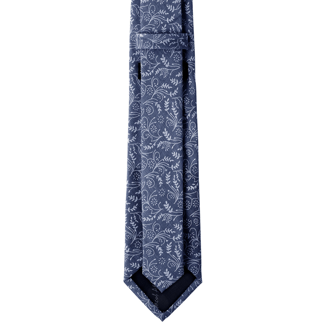 Floral Tie - Slate Blue