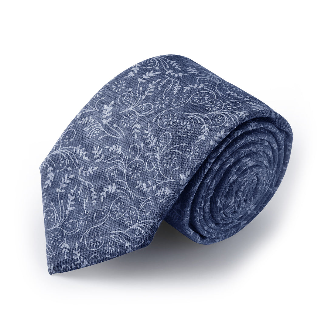 Floral Tie - Slate Blue