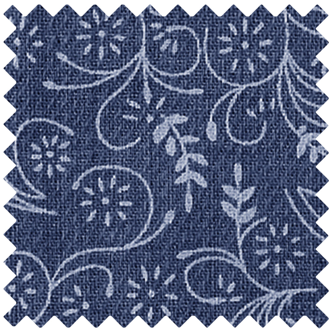 Cotton Floral Tie - Slate Blue