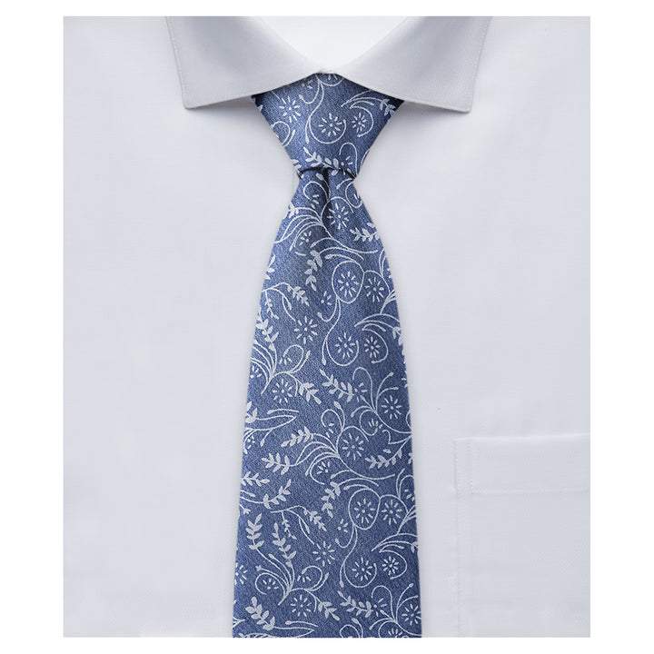 Floral Tie - Slate Blue