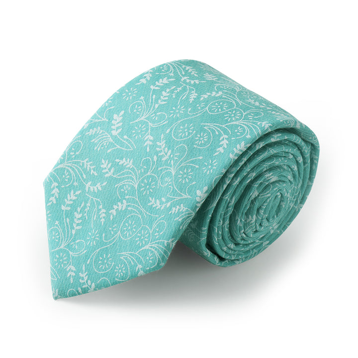 Floral Tie - Turquoise