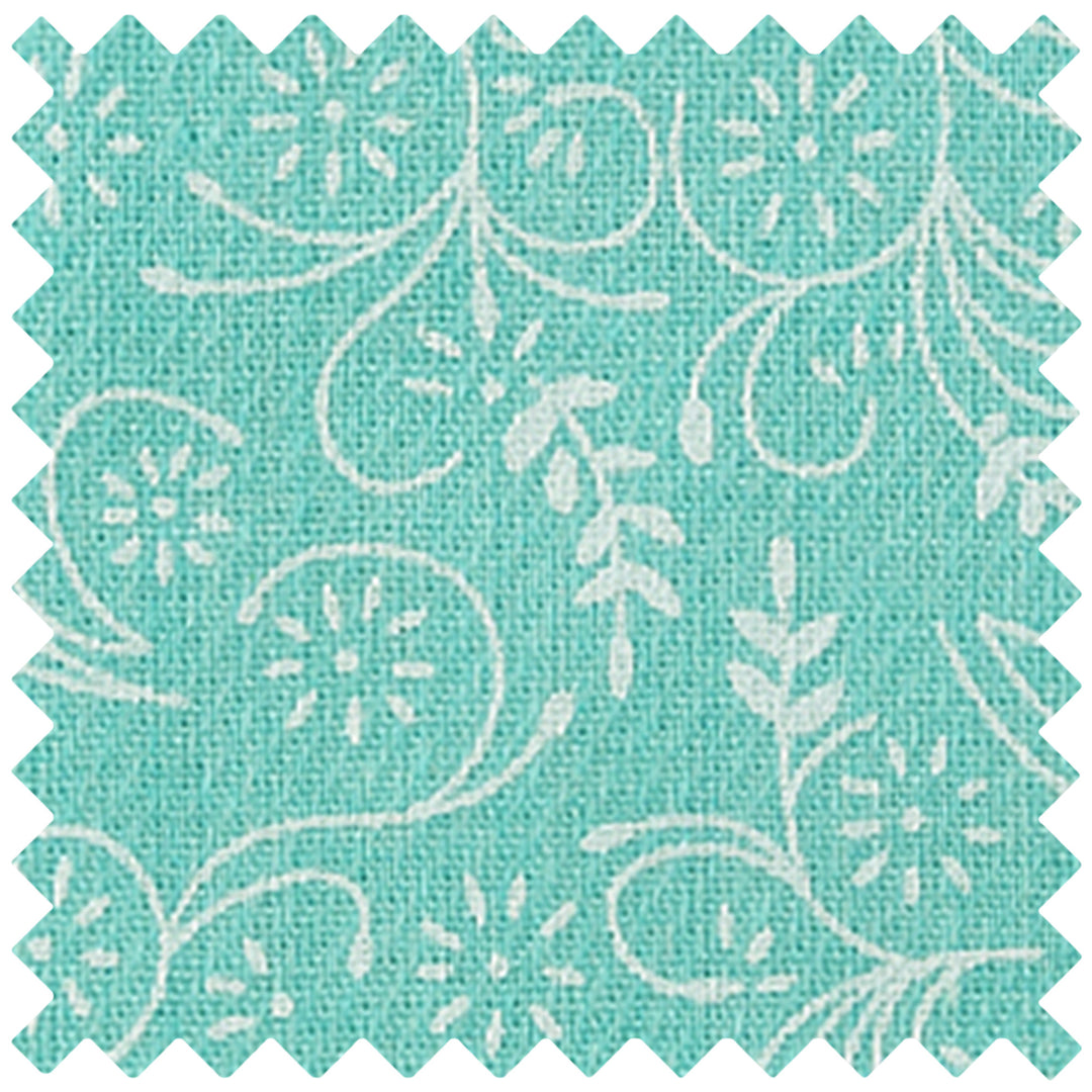 Cotton Floral Tie - Turquoise