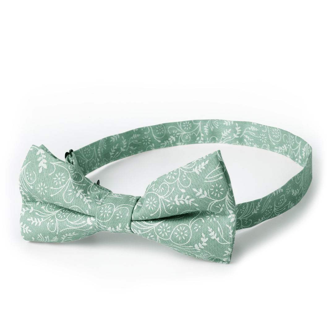 Floral Banded Bow Tie - Dusty Sage
