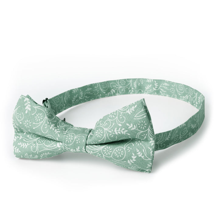 Floral Banded Bow Tie - Dusty Sage