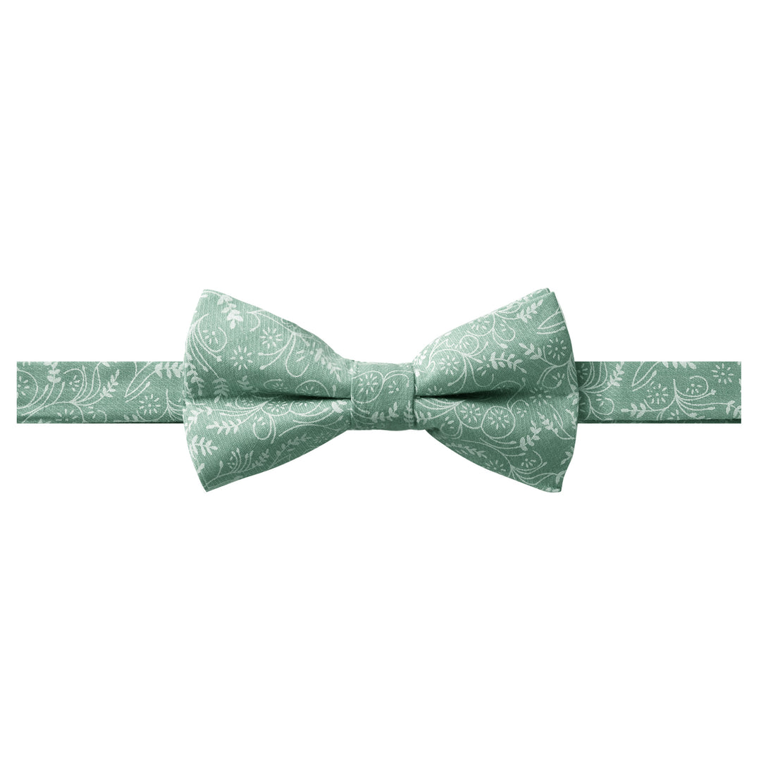 Floral Banded Bow Tie - Dusty Sage