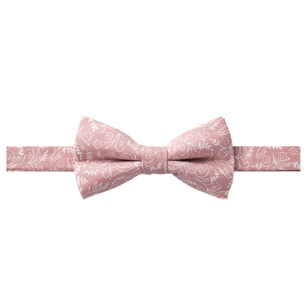 Floral Banded Bow Tie - Dusty Rose