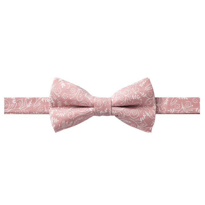 Floral Banded Bow Tie - Dusty Rose