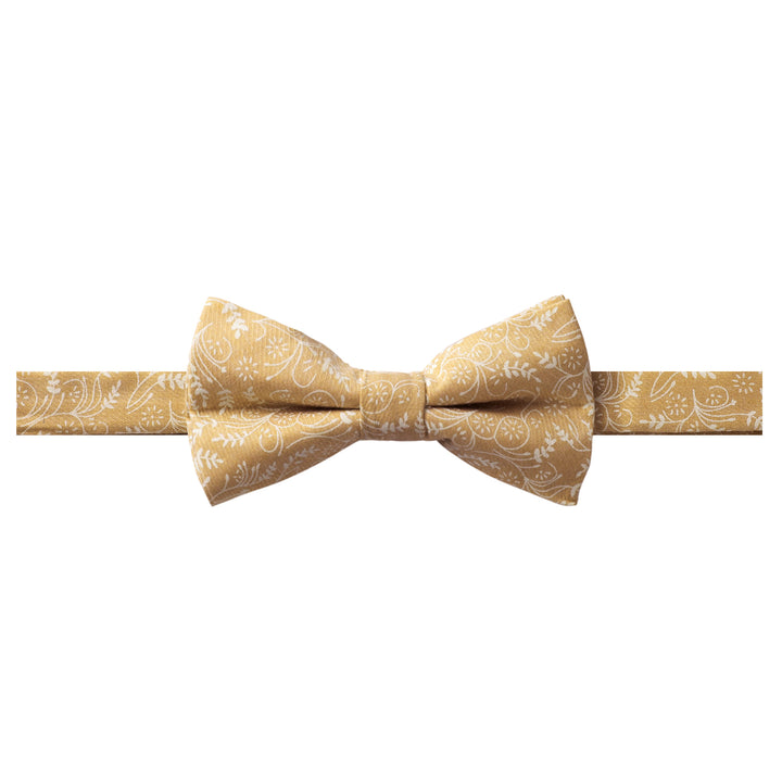 Floral Banded Bow Tie - Honey