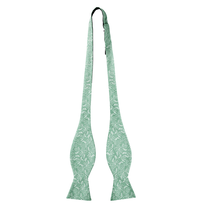 Floral Self-Tie Bow Tie - Dusty Sage