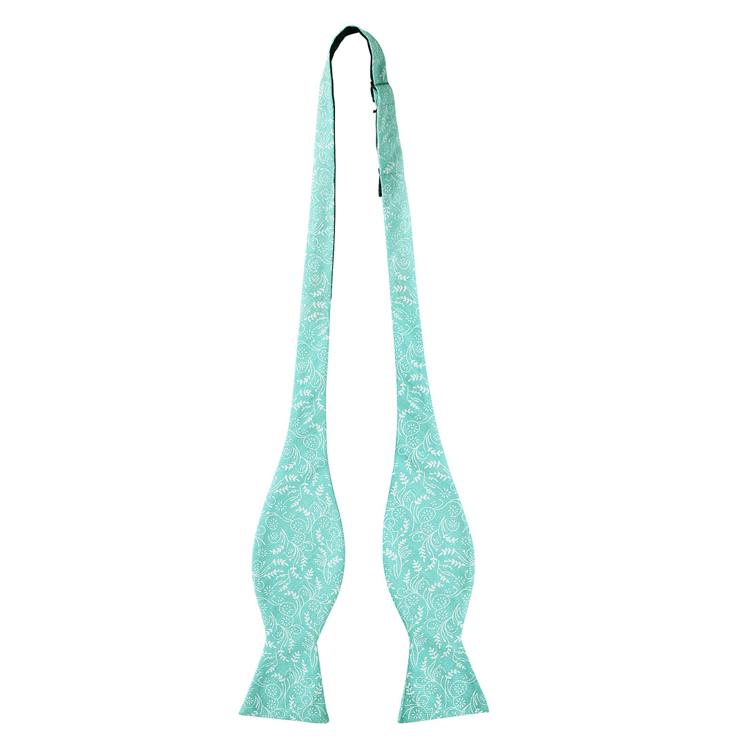 Floral Self-Tie Bow Tie - Turquoise