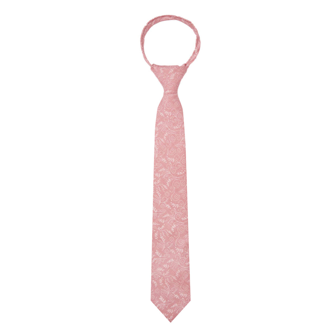 Kids' Floral 14" Zipper Tie - Dusty Rose