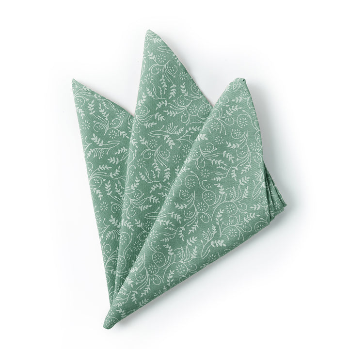 Floral Pocket Square - Dusty Sage